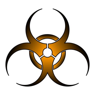 Beyaz arka planda biyolojik tehlike işareti var. Vektör illüstrasyonu.