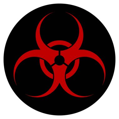 Beyaz arka planda biyolojik tehlike işareti var. Vektör illüstrasyonu.