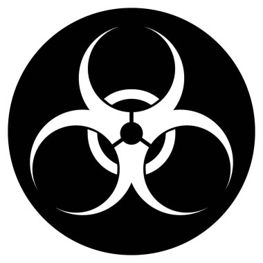 Beyaz arka planda biyolojik tehlike işareti var. Vektör illüstrasyonu.