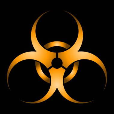 Beyaz arka planda biyolojik tehlike işareti var. Vektör illüstrasyonu.