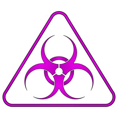 Beyaz arka planda biyolojik tehlike işareti var. Vektör illüstrasyonu.