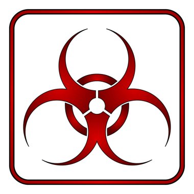 Beyaz arka planda biyolojik tehlike işareti var. Vektör illüstrasyonu.