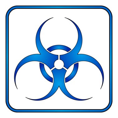 Beyaz arka planda biyolojik tehlike işareti var. Vektör illüstrasyonu.