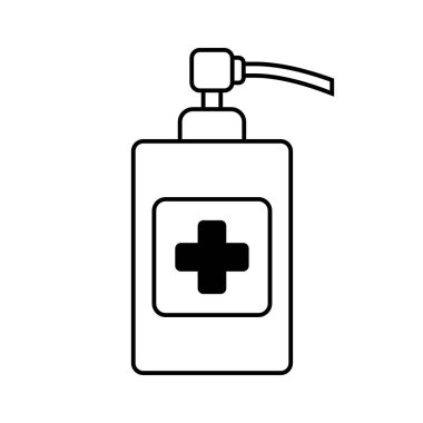 Beyaz arka planda dezenfektan simgesi. Vektör illüstrasyonu.