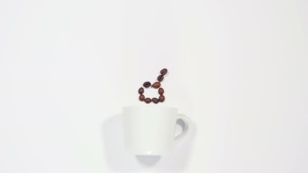 Idea lampadina fatta di chicchi di caffè — Video Stock