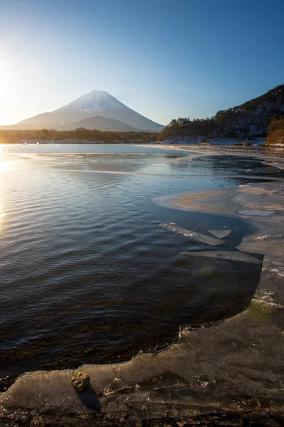 Shojiko озеро та mt. Фудзі — стокове фото
