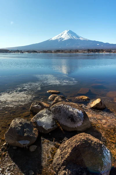 Lago Kawaguchiko e Monte Fuji — Fotografia de Stock