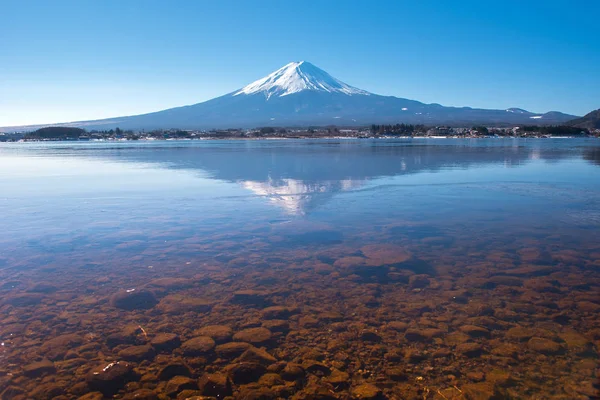 Kawaguchiko озеро та mt. Фудзі — стокове фото