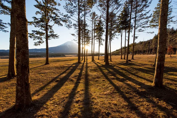 Nascer do sol no campo de terra Mt.fuji — Fotografia de Stock