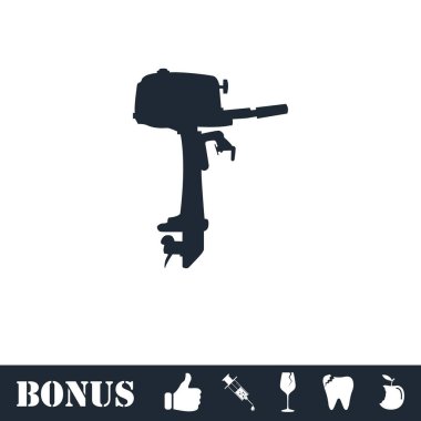 Motorlu tekne motor simgesi düz