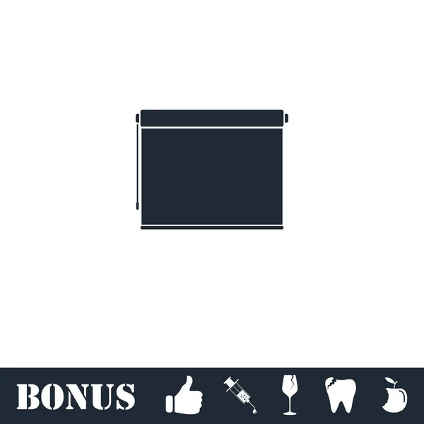 Projector roller screen icon flat — Stock Vector