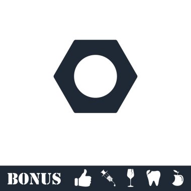 Altıgen somun simgesi düz