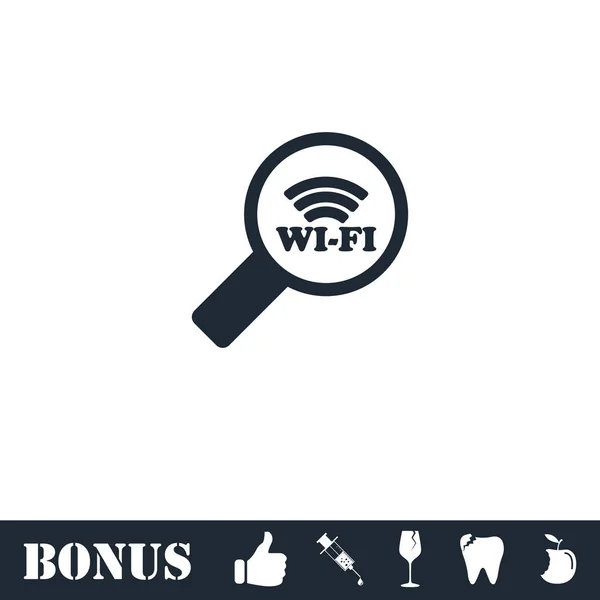 Rechercher icône de connexion wi-fi plat — Image vectorielle