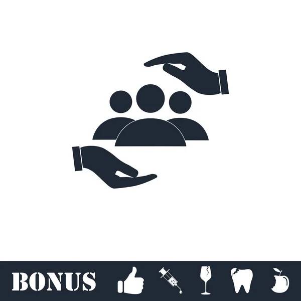 Segítő kéz ikon lapos — Stock Vector