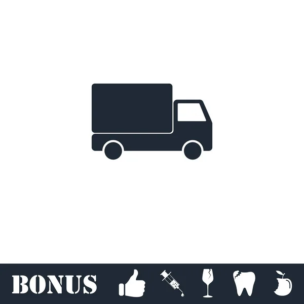 Ciężarówka ikona płaskie — Wektor stockowy