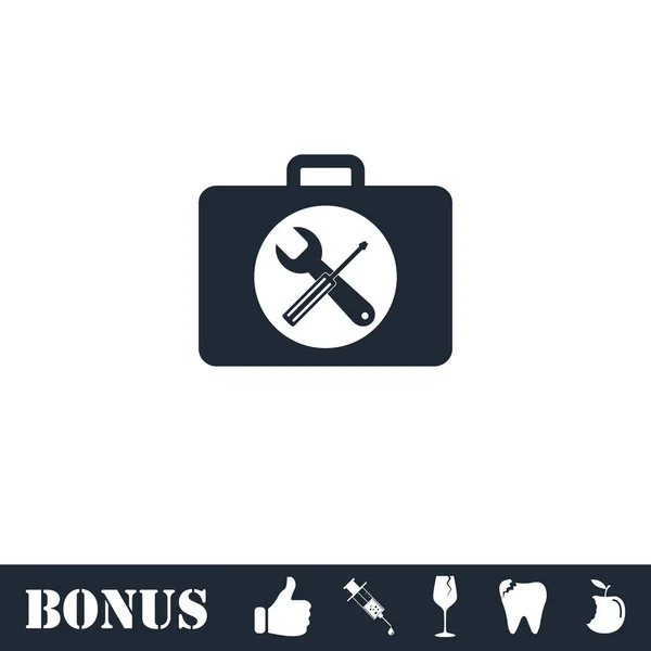 Caja de herramientas icono plano — Vector de stock