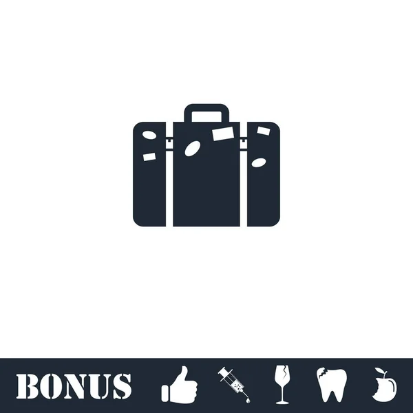 Travel bag pictogram plat — Stockvector
