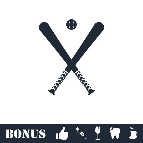Honkbal pictogram plat — Stockvector