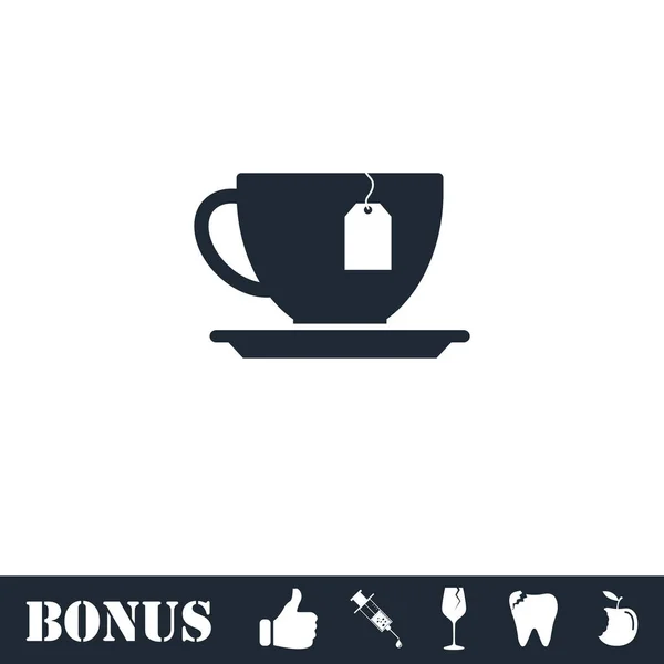 Tea icon flat — Stock Vector