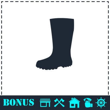Rubber boots icon flat clipart