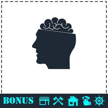 Açık fikirli simgesi düz