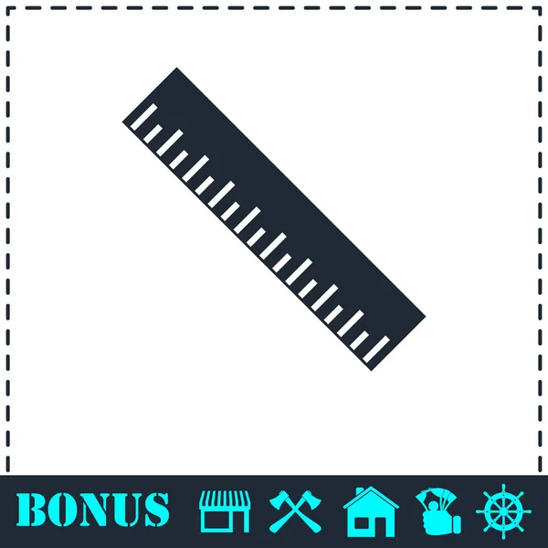 Liniaal pictogram plat — Stockvector