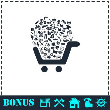 Alışveriş sepeti simgesini düz