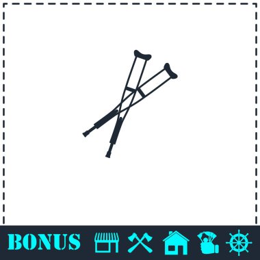 Koltuk değneği simgesi düz