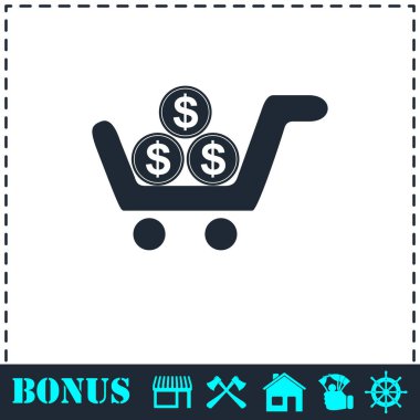 Alışveriş sepeti simgesini düz