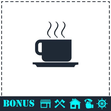 Kahve fincanı simge düz