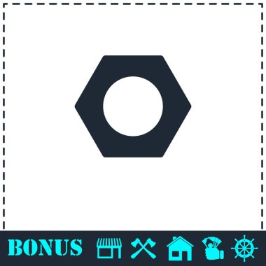 Altıgen somun simgesi düz