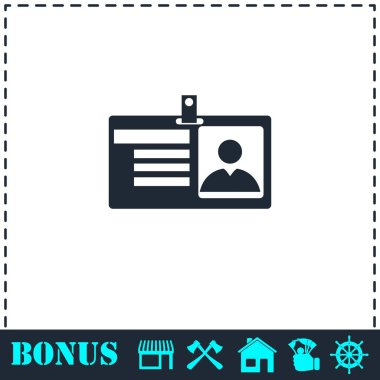 Kimlik kartı simgesi düz