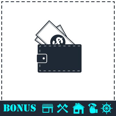 M-cüzdan simgesi düz