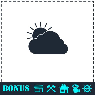 Güneşli simgesi düz