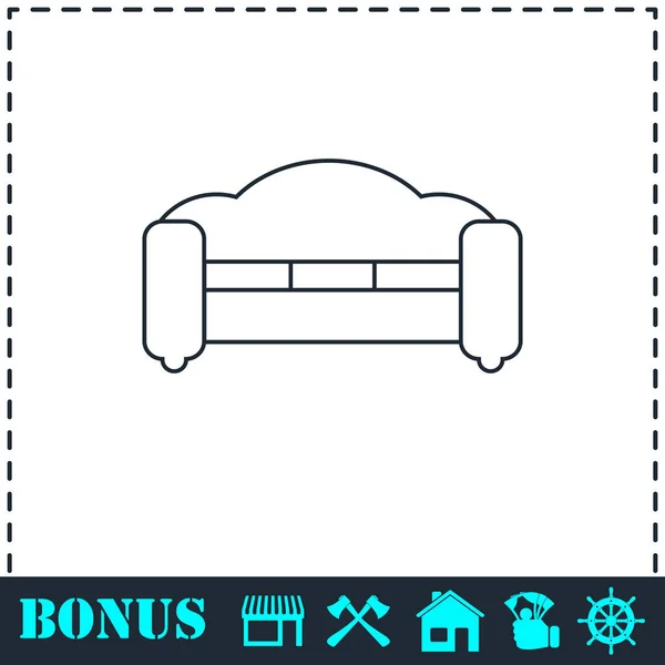 Canapé icône plat — Image vectorielle