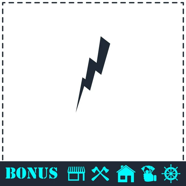Thunder icon flat — Stock Vector
