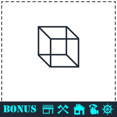 Geometrik küp simgesini düz