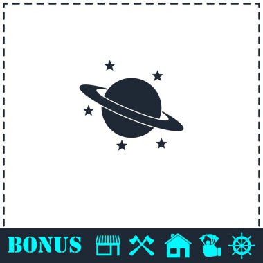 Gezegen simgesi düz