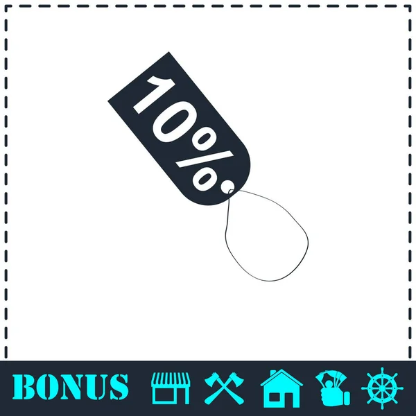 10 pour cent icône de réduction plat — Image vectorielle