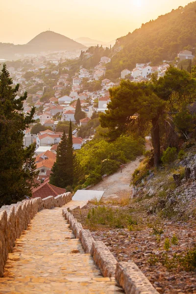 Sunset over the town — Stock Photo, Image