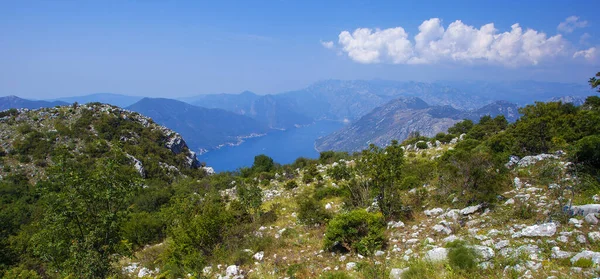 Vista Incrível Baía Boka Kotorska Fiorde Mais Sul Europa — Fotografia de Stock