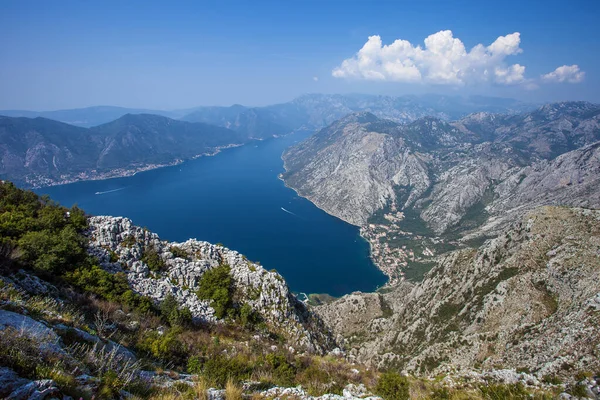 Incredibile Vista Sulla Baia Boka Kotorska Fiordo Più Meridionale Europa — Foto Stock