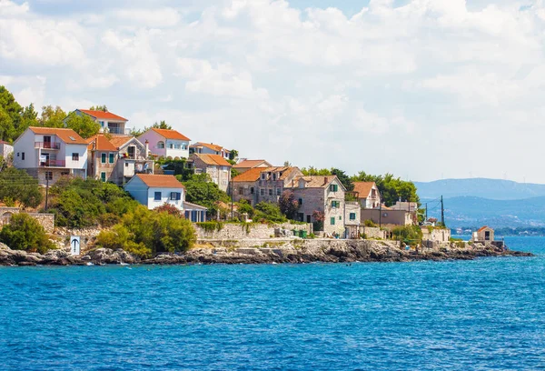 Kleine Toeristische Stad Prvic Luka Het Eiland Prvic Bij Vodice — Stockfoto