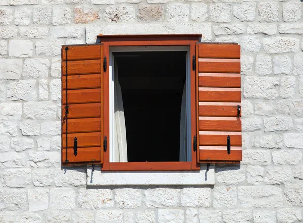 Good View Window Opened Shutters Morning Time — Stock Photo, Image