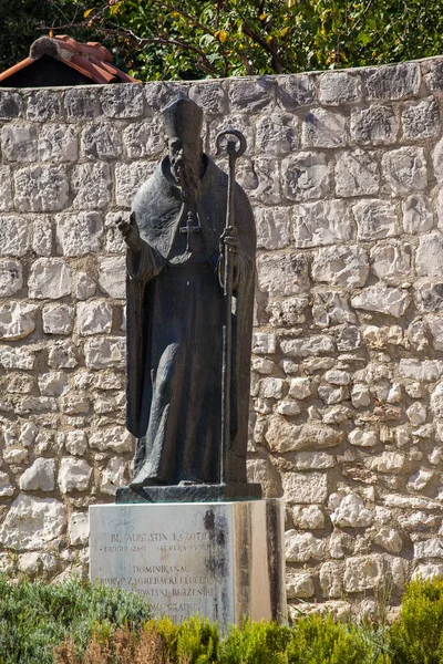 Statua Sant Agostino Nel Centro Trogir Croazia — Foto Stock