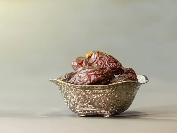 Beautiful Bowl Full Date Fruits Symbolizing Ramadan Free Space Your Royalty Free Stock Photos