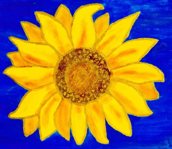 Girasol, pintura acrílica — Foto de Stock