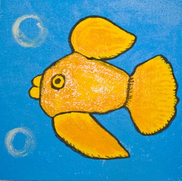 金鱼在蓝色 — 图库照片