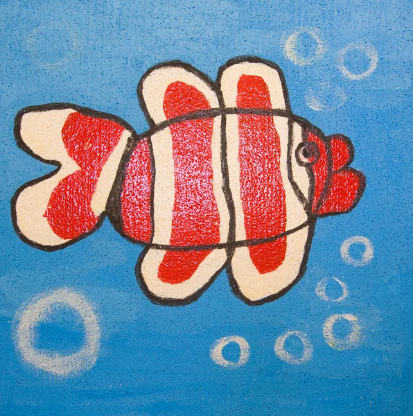 Red fish, painting