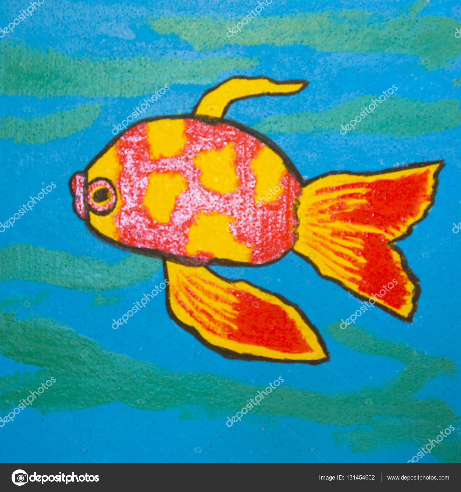 Peces rojos, pintura — Foto de Stock